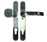 Alpertec garniture de porte à levier Schmalrahmengarnitur Schildgarnitur 92 mm, 8 mm carré-bouton-poussoirs, 40320020 inox