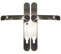 Alpertec garniture de porte à levier Schmalrahmengarnitur Schildgarnitur 92 mm, 8 mm carré-poussoirs, 40320010 inox