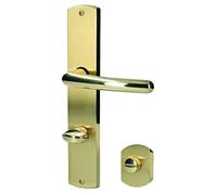 Alpertec Isabella LS 32987843 Poignée de porte en laiton poli/laiton satiné pour portes de salle de bain et WC