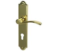 Alpertec Lori-LS 32760143 Garniture de porte en laiton poli pour portes d'entrée d'appartement PZ