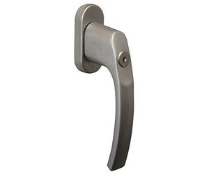 alpertec Poignée de fenêtre Grille Olive absperrba, revêtement chrome satiné rasterung 45 ° Olive pour fenêtre haute température, 40121010