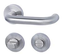 Alpertec Poignée de porte Toronto II - R - En acier inoxydable - Pour porte de salle de bain et WC - 28020230