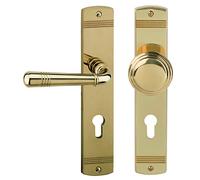 Alpertec Sale-LS 32704533 Poignée de porte en laiton poli PZ Poignée de porte pour porte d'entrée d'appartement DIN droite