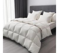 Alpes Blanc - Couette été Naturelle 130 g/m² - 90% Duvet de Canard Neuf - Légère, gonflante et Respirante - Fabrication française - Jumelable