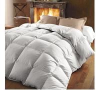 ALPES BLANC - Couette Naturelle en Plume 360g/m² - 200x200 cm - Chaude et Respirante - Fabrication Française - Garnissage Neuf