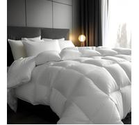 ALPES BLANC - Couette naturelle hiver 360 g/m² 200x200 cm - 30% duvet, 70% plumes - Chaude et gonflante - Fabrication française