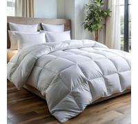 Alpes Blanc - Couette Naturelle Tempérée 90% Duvet - 220g/m² - Fabrication Française- Légère et gonflante
