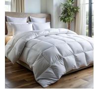 ALPES BLANC - Couette Naturelle Tempérée 90% Duvet - 220g/m² - Fabrication Française- Légère et gonflante 240x260 cm