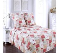 Alpes Blanc - Couvre lit boutis Chamonix - 260x260-2 Places enveloppe Coton