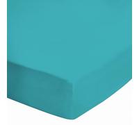 Alpes Blanc - Drap Housse 160x200 cm Bleu Canard BT 27 cm