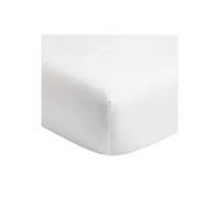 Alpes Blanc - Drap Housse Blanc pour lit Double Gamme Hôtels & Locations Coton (140x190)