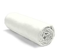 Alpes Blanc - Drap Housse uni 100% Coton 57 Fils/cm² - Fabrication française - Grand Bonnet 30 cm - Doux et Durable - Couleur Grand Teint