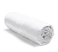 Alpes Blanc - Drap Housse uni 100% Coton 57 Fils/cm² - Fabrication française - Grand Bonnet 30 cm - Doux et Durable - Couleur Grand Teint