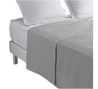 Alpes Blanc - Drap Plat 270x325 Gris Souris Grandes Dimensions