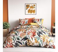 Alpes Blanc - Housse de Couette 220x240 + 2 taies 63x63 cm Ninon Coton 57 Fils