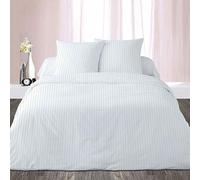 Alpes Blanc Housse de Couette Percale/Parure de Couette Satin en Percale de Coton/Set Housse de Couette 100% Coton Percale Finition satinée (Satin Blanc, 220_x_240_cm)