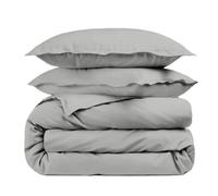 Alpes Blanc - Housse de Couette Unie 100% Percale de Coton 80 Fils + Taie(s) 65x65 cm - Fabriquée en Europe - Doux et Respirant - Oeko-Tex®