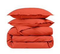 Alpes Blanc - Housse de Couette Unie 100% Percale de Coton 80 Fils + Taie(s) 65x65 cm - Fabriquée en Europe - Doux et Respirant - Oeko-Tex®