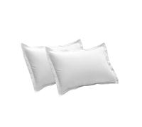 Alpes Blanc - Lot 2 taies d'oreillers Blanches 50x70cm Locations & Hotels - Facile à Repasser - Coton