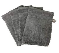 Alpes Blanc Lot de 10 Gants de Toilette 600gr/m² 100% Coton/Set de 10 Gants de Toilette Ultra-Confort (Anthracite/Dark Grey)