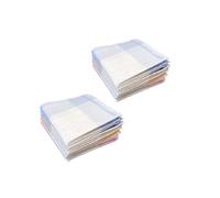 Alpes Blanc - Lot de 12 Mouchoirs en Tissu Femme Bleu, Rose et Beige 100% Coton 28x28 cm