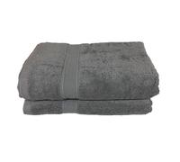 Alpes Blanc - Lot de 2 Draps de Bain - cm - Eponge 600 g/m² 100% Coton - Anthracite