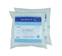 ALPES BLANC - Lot de 2 oreillers plumes 605x65 cm - accueil moelleux & soutien mi-ferme - Antiacarien - Fabrication française