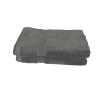 Alpes Blanc - Lot de 2 Serviettes de Bain - 50x100 - Eponge 600 g/m² 100% Coton - Anthracite