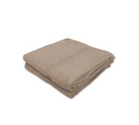 ALPES BLANC - Lot de 2 Serviettes de bain - 50x100cm - 100 % coton Eponge 600 g/m² Taupe
