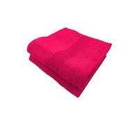 Alpes Blanc Lot de 2 Serviettes de Bain Coton et Bambou 600g/m² (Fuschia, 100x150)
