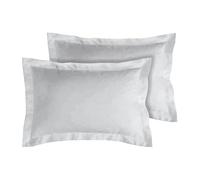 Alpes Blanc - Lot de 2 taies d'oreillers Percale de Coton 80 Fils/cm²