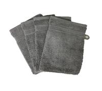 Alpes Blanc - Lot de 4 Gants de Toilette - 20x15 - Anthracite