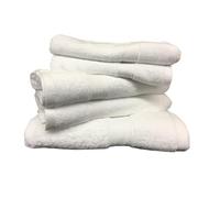 Alpes Blanc - Lot de 5 Serviettes Eponge 600 g/m2 100% Coton - Blanche