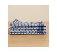 Alpes Blanc - Lot de 6 Mouchoirs de Travail Carreaux Bleu et Blanc - 100% Coton - Doux et écologique - 50x50cm