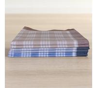 Alpes Blanc - Lot de 6 mouchoirs de Travail quadrillés Bleu, Gris et Orange 50x50 cm - 100% Coton, Doux, absorbants et écologiques