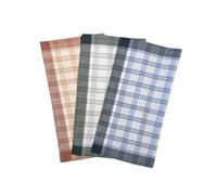Alpes Blanc Lot de 6 mouchoirs quadrillés LUC - 100% Coton 50x50 cm - Doux, absorbants, réutilisables et colorés Bleu, Gris, Orange