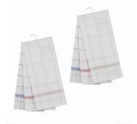 Alpes Blanc - Lot de 6 Torchons Professionnel Classique Coton et Lin - 70x70cm