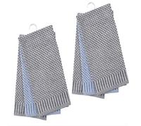 Alpes Blanc - Lot de 6 torchons professionnels Yoko 100% coton 70x70 cm - Haute absorption, fils teints, idéal bars, hôtels et restaurants