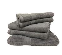 Alpes Blanc Lot de Serviettes de Bain 600 GR 100% Coton/Serviettes de Toilette et Linge de Bain/Ultra Doux et Absorbant (Dark Grey/Anthracite, Lot de 5 Serviettes)