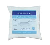 Alpes Blanc - Oreiller Naturel 60x60 cm 100% plumettes - Fabriqué en France - Traitement antiacarien - Soutien des cervicales et de la Nuque