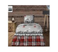 ALPES BLANC - Parure de draps Chalet 90x190 cm 100% coton