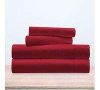 ALPES BLANC - Parure de draps Nuit des Vosges 100% coton 140 (4p) Bordeaux