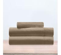 ALPES BLANC - Parure de draps Nuit des Vosges 100% coton 90 (3p) Taupe