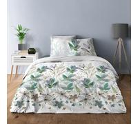 Alpes Blanc - Parure de draps Summer Flower 160x200 cm - 4 pièces 100% Coton
