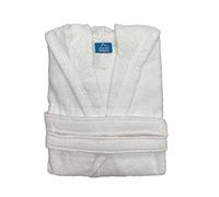 Alpes Blanc - Peignoir de bain à capuche 70% coton et 30% bambou 450 g/m² - Doux, ultra-absorbant et hypoallergénique - Coupe mixte et ajustable - Ceinture et poches - Blanc, XXL