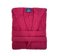 Alpes Blanc - Peignoir de bain à capuche 70% coton et 30% bambou 450 g/m² - Doux, ultra-absorbant et hypoallergénique - Coupe mixte et ajustable - Ceinture et poches - Fuschia, XL