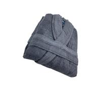 Alpes Blanc - Peignoir de bain à col châle 70% coton et 30% bambou 450 g/m² - Doux et ultra-absorbant - hypoallergénique - Coupe mixte