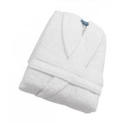 Alpes Blanc - Peignoir de bain à col châle 70% coton et 30% bambou 450 g/m² - Doux et ultra-absorbant - hypoallergénique - Coupe mixte