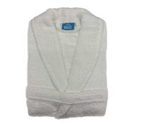 Alpes Blanc - Peignoir de bain à col Châle - Mixte - 100% coton 450 g/m² - Doux et absorbant - Style classique et intemporel - Séchage rapide