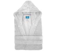 Alpes Blanc - Peignoir de bain avec capuche 450 g/m² - 70% Coton peigné, 30% Bambou - Ultra doux, confortable et absorbant - hypoallergénique